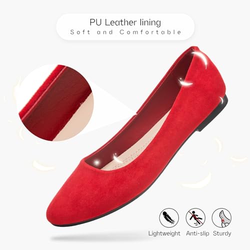 Image of Shupua Flats for Women Round Toe Black Ballet Flats Dressy Work Shoes | Comfortable Womens Ballerina Dress Shoes, Slip On Casual Office Loafers, Comfort, Business, Wedding, Formal, Low Heel, Ladies