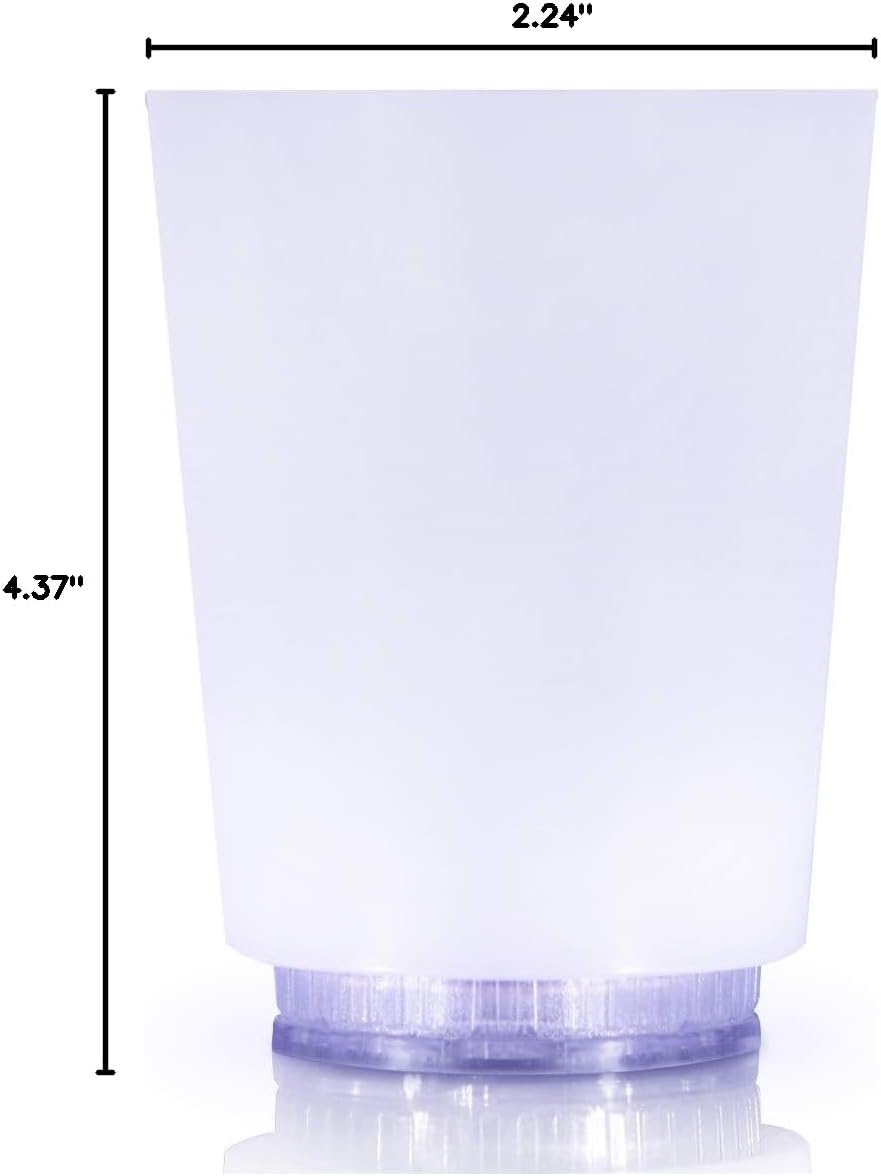 FlashingBlinkyLights Soft Glow White Light Party Cups (Set of 4)