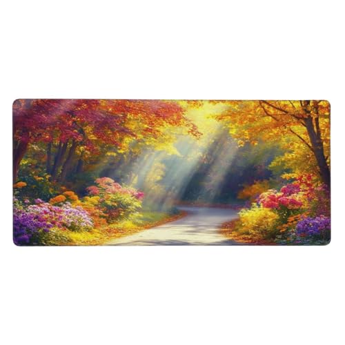 Otoño Alfombrilla Ratón XXL 800X400MM, Large Alfombrilla Ratón Paisaje Alfombrilla Escritorio Accesorios Base De Goma Antideslizante, Impermeable Mouse Pad XXL 80X40CM, Home Escritorio Decor -680