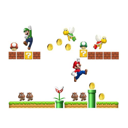 Super Mario Wall Sticker, Super Mario Wall Sticker, Removable Peel and Stick, Suitable for Living Room, Smooth Wall, Children's Room (Size: 30 x 90 cm x 2 Pieces) Super Mario Wall Sticker, Super Mario Wall Sticker, Removable Peel and Stick, Suitable for Living Room, Smooth Wall, Children's Room (Size: 30 x 90 cm x 2 Pieces)