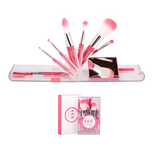 Coringco Make Up Brush Pink Collection Makeup Mini Brush Set Blusher Foundation Eye Shadow Eyebrow Concealer Eye Liner Brush in Set Pack of 9