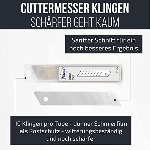 Filzada ® 100x Cuttermesser Klinge 18mm - Abbrechklinge/Messerklinge Carbonstahl