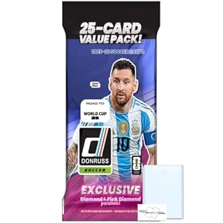 2025-26 Donruss Road to World Cup Soccer Cello/Fat Pack with 25 Total Trading Cards + Toploader and StreetCards Magnet! Look for Kaboom!
