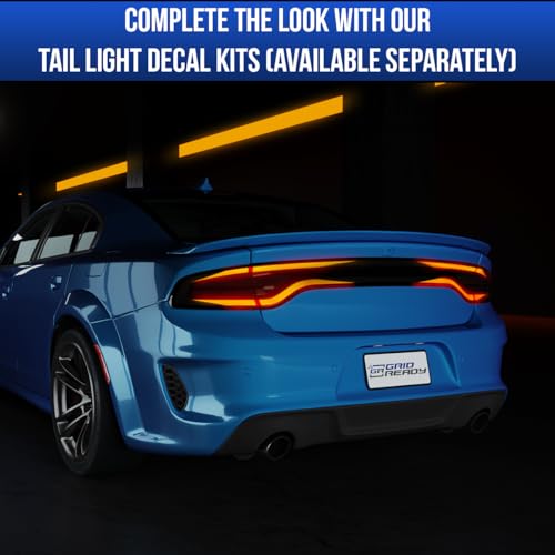 Compatible with 2015-2023 Dodge Charger Tail Light Tint Kit precut Dark Black Smoke Overlays. Vinyl taillight Accessories by GRIDREADY - Image 6