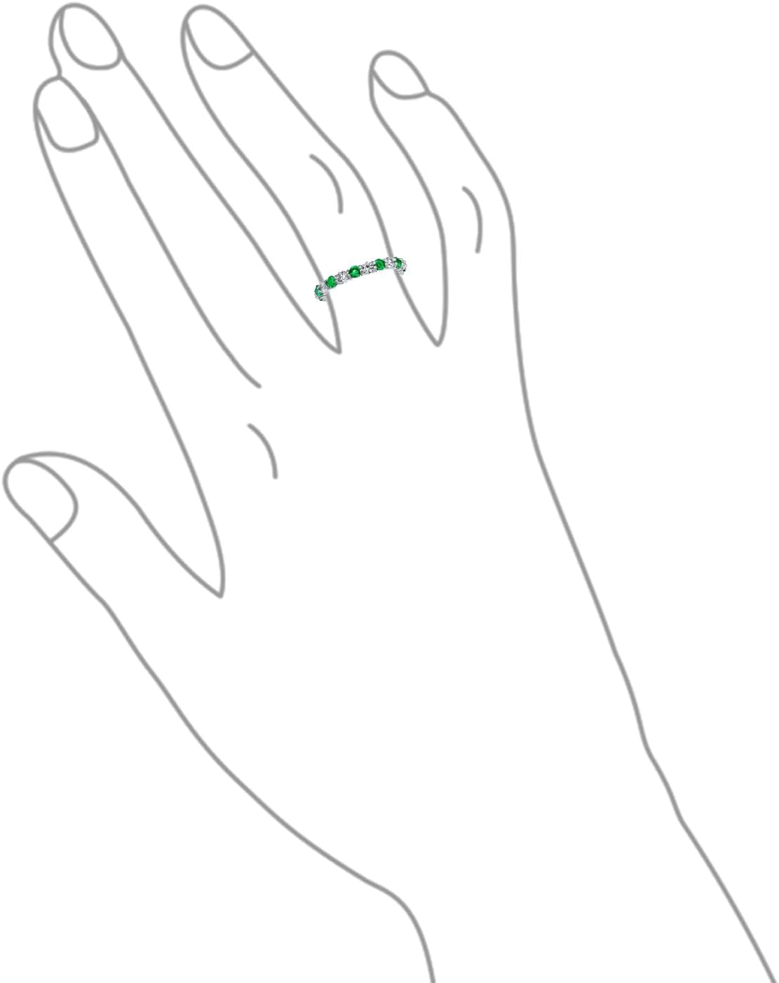 Bling Jewelry Personalize Cubic Zirconia Thin Stackable CZ Channel Set Eternity Band Ring Simulated Gemstone .925 Sterling Silver 12 Birth Month Colors 3MM