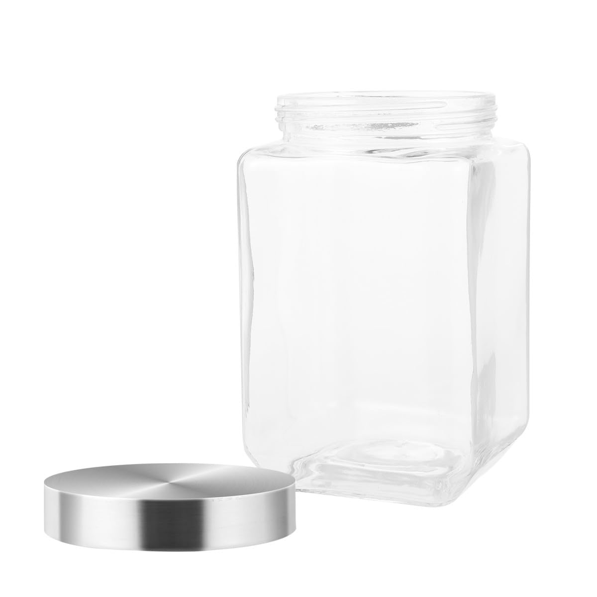 Barattolo Ermetico Facile da Pulire Coperchio in Acciaio Inox in Vetro Trasparente da 1500ml e Riciclabile per Conservazione Alimenti Quotidiana in Cucina