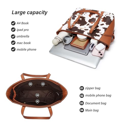 Image of Women Fashion Synthetic Leather Handbags Tote Bag Shoulder Bag Top Handle Satchel Purse Set