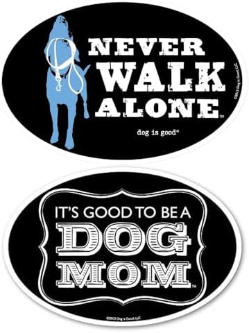 Dog is Good Car Magnet Bundle Never Walk Alone + Dog Mom - Great Gift for Dog Lovers, 4x6 Inches, UV Coated & Long Lasting image 3
