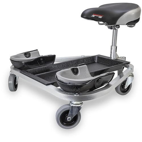 Racatac Kneeling Sitting Creeper with 3 Inch Casters, Rolling Knee Pads with Seat, Adjustable Seat...