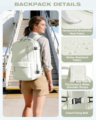 Image of suradar Vacuum Seal Travel Backpack Built-in Pump,Air Compression System Vacuum Vacpack Backpack Travel Bag for Women Men Carry On Suitcase Luggage Laptop Airlines Approved Space Saver Bags White
