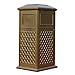 RTYUI Cubo De Basura Lujoso Cubo De Basura Cuadrado De Aluminio Fundido Cubo De Basura De Jardín De Villa Al Aire Libre con Cenicero Cubo De Basura De Cocina (Color : Gold) (Gold)