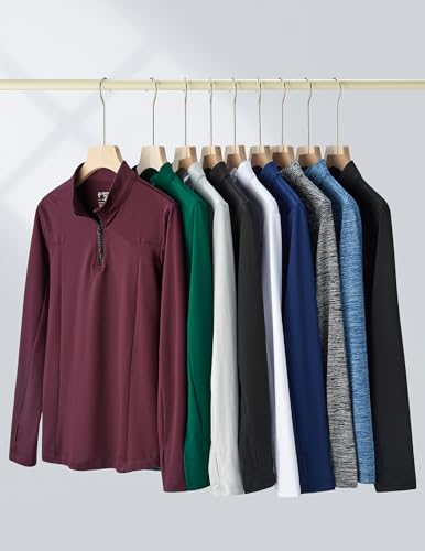 3 Pack Youth Boys Slim Fit Athletic Quarter Zip Pullover Shirts, Lightweight Long Sleeve Jackets Performance Tops2