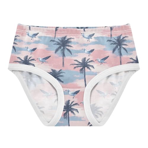 Girls Underwear Soft Cotton Palm Tree Seagull Kids Panties in Sizes 2/3t, 4t, 5t, 6 and 8