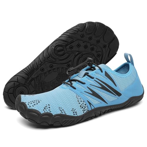 Mishansha Escarpines Mujer Zapatillas de Agua Hombre Secado Rápido Zapatos Agua Comodas Zapatillas Playa Antideslizante Escarpines Surf Zapatos para Buceo Piscina Mar Cielo Azul,Gr.38