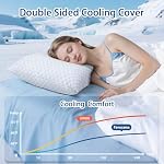 Cooling Bed Pillows Queen Size 2 Pack for Sleeping, Memory Foam Pillow Double Sided Cooling Pillow with Washable Cover for Hot Sleepers Side Back and Stomach Sleepers