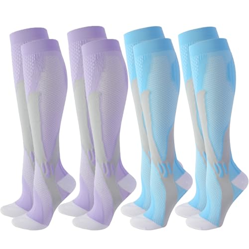 Image of 4 /6 Pairs Compression Socks for Women Men Circulation-Best Support for Nurses,Running,Athletic,Travel
