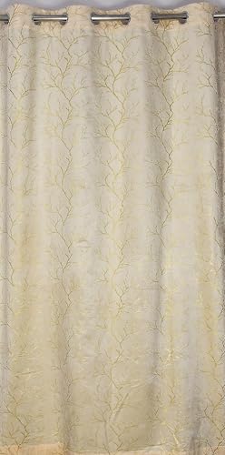 Premium Velvet Foil Blackout Curtains for Living Room & Bedroom | 7ft Long Door Parda| Heavy Fabric | Light Blocking, Noise Cancelling, Designer Drapes (Set of 1 Pcs, Cream Colour) - Image 6