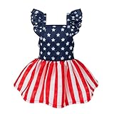 Fitwarm 4th of July Star Dog Dress, Patriotic Clothes for Small Dogs Girl, Festive Pet Outfit, Blue, Red, White, Small