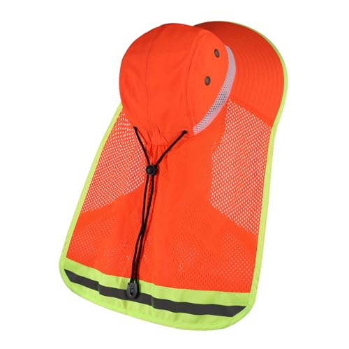 Image of Unisex High Visibility Reflective Bucket Hat Mesh Wide Brim Work Safety Boonie Hat Sun Protection Packable Sun Cap Bucket Cap