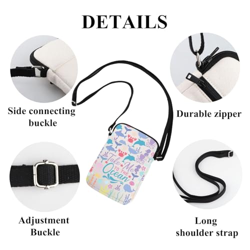 FUSTMW Take Me to The Ocean Crossbody Bag Summer Beach Bag Gifts for Ocean Lovers Cell Phone Purse with Shoulder Strap3