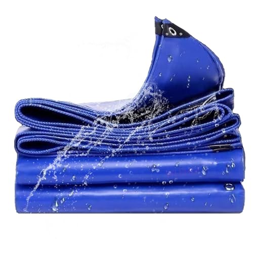 Lona impermeable exterior resistente a rayos UV azul con cuerda 2
