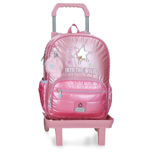 Sac à dos Enso Into The Wild rose pour soulager le dos de votre enfant à l'école