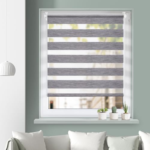 Grandekor Tende a Rullo 140x55 cm, Grigio Lino, Oscuranti