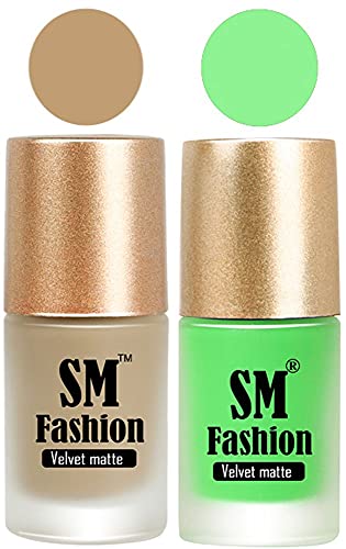 Image of Nail Polishes, Nude-Lime Velvet Matte Nail Paint Combo Set of 2 Pcs 7ml each