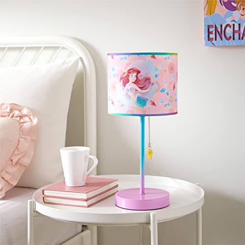 Image of Idea Nuova Little Mermaid Ariel Stick Table Lamp for Kids with Pull Chain