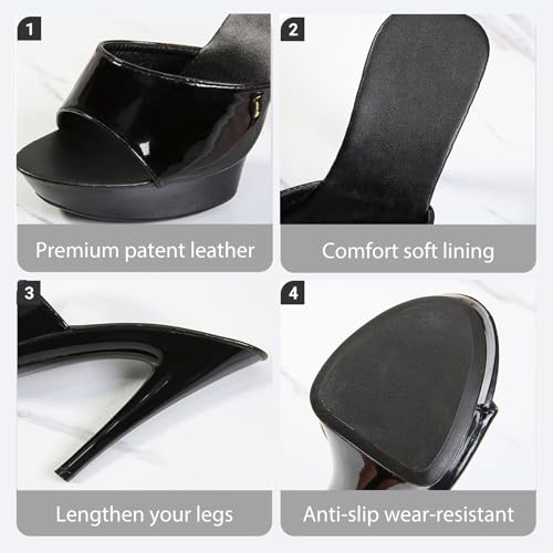 Women Fish Mouth Sky High Heel Platform Sexy Party Slides Round Open Toe Slip On High Heeled Backless Prom Sandals Fashion Stiletto Dress Bridal Evening Shoes2