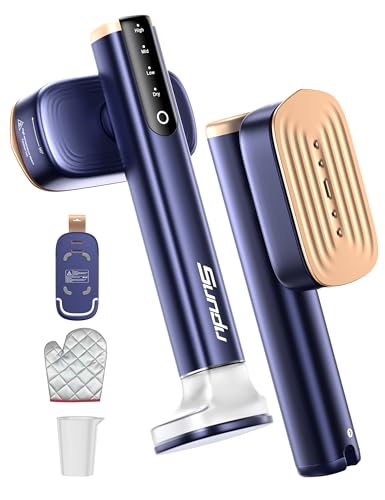 Image of Sundu Travel Steamer for Clothes, Steamer & Iron 2 in 1 with Fast Heat-Up, 1200W Portable Handheld Garment Steamer, 15s Fast Heat-up, (180 ml +100 ml) 2 Water Tanks for Home & Travel(Cyan blue)