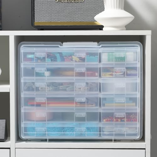 Naivees Photo Storage Case Storage Containers Box Main Organizer with Multiple Small Case Photo Keeper with Handle for Photos, Pictures and Sewing Supplies (6 Pack-Clear-Medium and 6 Small) - Thumbnail 7