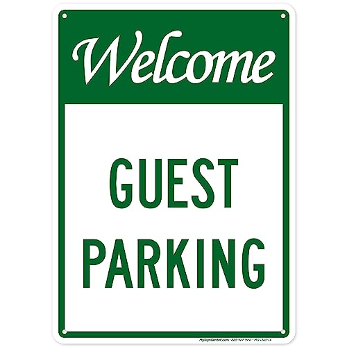 Guest Parking Sign, 10x14 Inches, 55 mil thick HDPE (high density polyethylene), Made in USA by My Sign Center