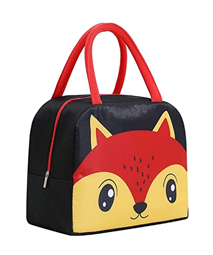 Flywind Lunch Bag Tote Bag || Oxford Cartoon Lunch Bag || Picnic Bag Portable || Women Printed Lunch Bag (Black Red Fox) (B0BQJBM7NR) Amazon Price History, Amazon Price Tracker