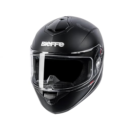 Bieffe Capacete Fechado Moto B-12 FT Preto Fosco/Cinza 60 com spoiler traseiro e duas viseiras