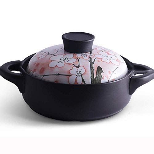 Cocotte en terre cuite résistante aux fissures faitout céramique rose 2.5L durable