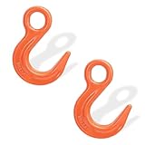 Leero 11905 Lbs (5 Ton) Safety Lifting Hook with Large Opening, G80 Alloy Steel Crane Hook for Equipment Lifting, Harbor Transport, Construction Work, 2 Pack, Orange
