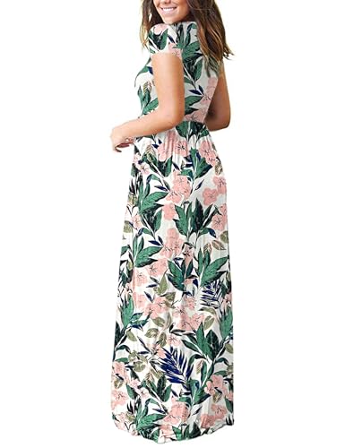 Image of AUSELILY Women's Classic Short Sleeve Loose Plain Casual Long Maxi Dresses for Women 2026