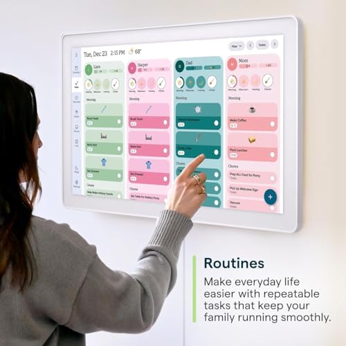 Skylight Calendar Max: 27-Inch Smart Digital Calendar & Chore Chart, Family Organizer with Interactive Touchscreen Display – Wall Mountable in Portrait or Landscape, Classic White Frame (Bilingual English/French Edition) — view 7