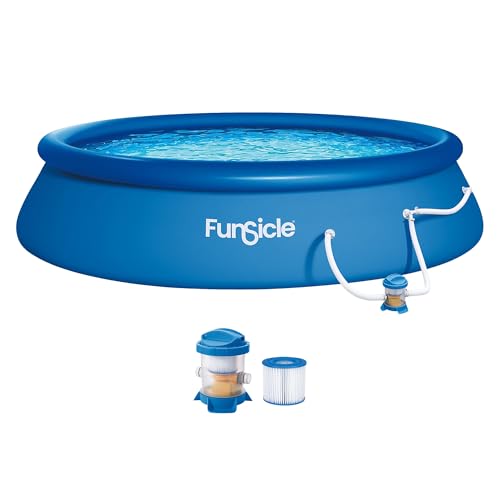 Funsicle Quickset 15' x 36' Round Above Ground Swimming Pool, with FiltraBoost 800 GPH Filter Pump, Type D Filter Cartridge & Repair Patch