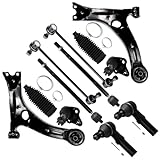 SCITOO 10-PC SET Suspension Kit For 2009-2013 For Toyota Corolla Front Lower Control Arm Lower Ball Joint Inner Outer Tie Rod End w/Boot Sway Bar End Link