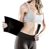 TKO Waist Trimmer l Adjustable Sweat Band For Women And Men l Tone Your Mid Section l Neoprene Sauna Waist Trainer l Ext L Black