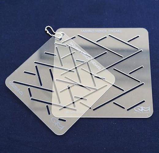 Notions - QH Textiles - Sashiko Stencil - Higaki (Basketweave) - Large & Small Size - QS2018-03