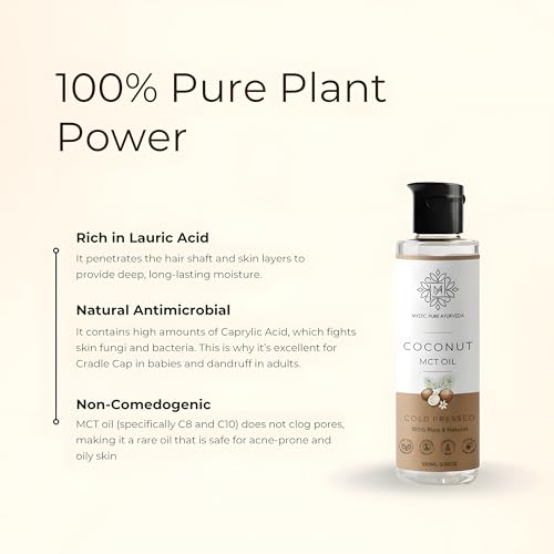 Image of Coconut MCT Oil 200ml | Odorless & Colorless, Non-Comedogenic, Lightweight | Skin & Hair Care, Baby Massage 100% Pure & Natural