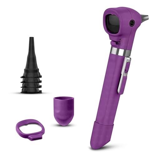 Image of OTICA For Welch Allyn Pocket LED Otoscope Fiber Optic Professional Otoscope with AA Battery Handle 22870 (Purple)