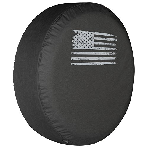 Boomerang 32" Distressed American Flag - Spare Tire Cover - (Blac...