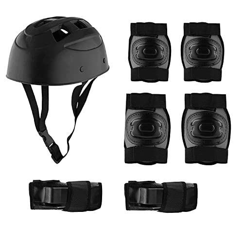 SPIRO Skating Guard, Protective Skating Guard Kit | Skate, Cycling, Running Protection Set | Multi Sport Gear for Children Age 8-12 Years (Size : M) (Color : Black) (Helmet Type : PVC) (B0BJ63DVQX) Amazon Price History, Amazon Price Tracker