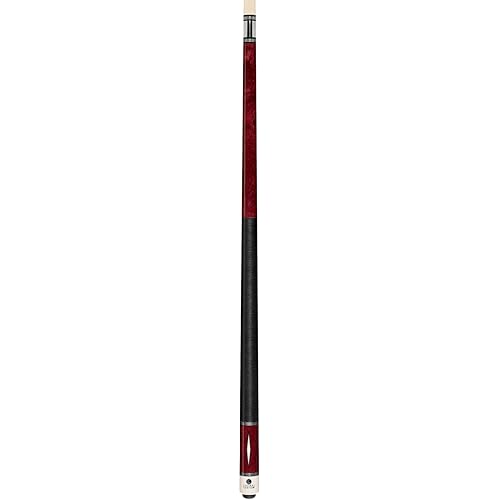Lucasi Custom Venetian Red Birds-Eye Maple Pool Cue with Imitation Bone Inlays
