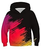Picture of Lovekider Kids Boys Red and Black Sweatshirt 3D Paint Fashion Hoodies 8-11 Years Old Pullover Hooded With Big Pocket