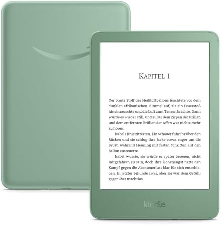 Amazon Kindle 16 GB (Version 2024) – Leicht und kompakt, mit schnellem Umblättern und hohem Kontrastverhältnis – ohne Werbung – matchagrün